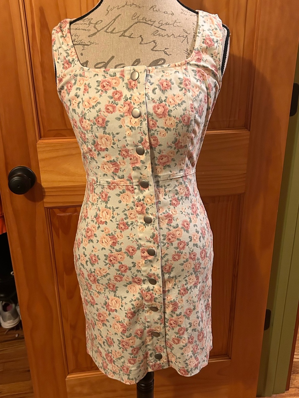 Forever 21 Cream Mini Dress with Pink Floral Print